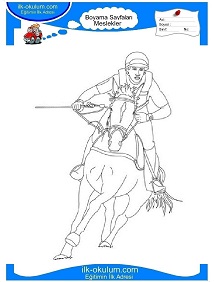 Çocuklar İçin Jokey Boyama Sayfaları 